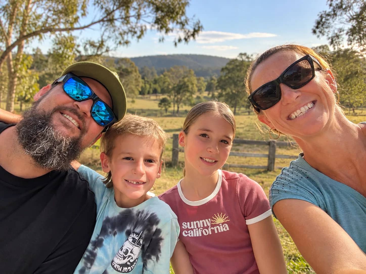 Ree, Mikey, Mollie and Finn Wilson squeezed together for a family selfie
